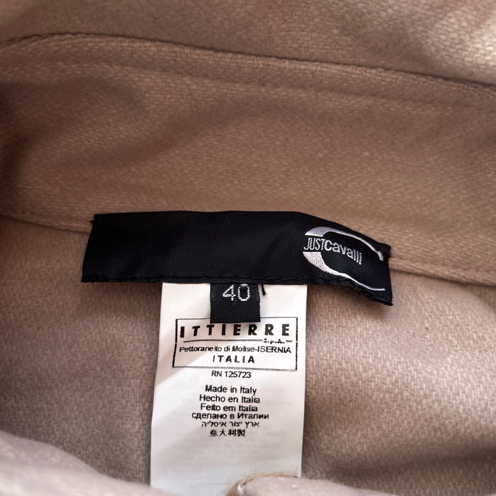 Just Cavalli ジャストカヴァリ ウール ポンチョ ケープ コート ベージュ 40 WWW_OLIVIERBERNSTEIN_COM