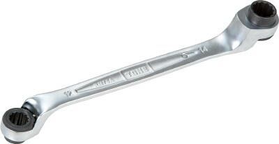 TONE(前田金属工業 トネ) 両頭ラチェットめがねレンチ ７５度 対辺寸法１２ｘ１４全長２１８ｍｍ