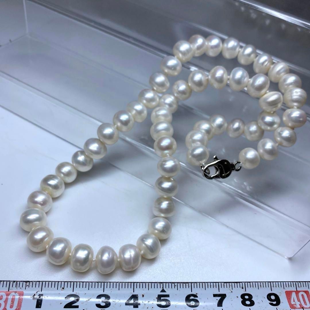 本真珠 パール アコヤ 大玉 約8.6〜9.0mm SILVER ネックレス 本真珠 