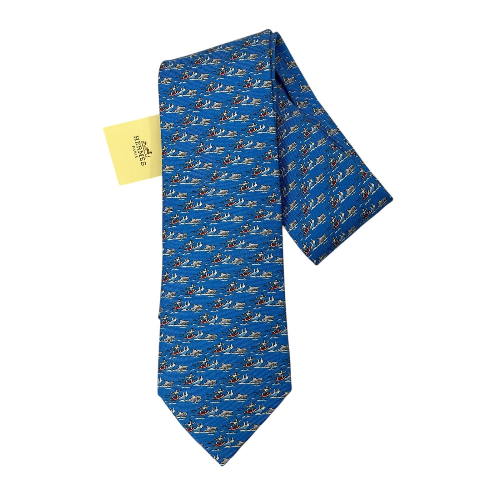 ○未使用 エルメス HERMES 魚、海柄 涼しげ シルク ネクタイ 5D635 ○未使用 エルメス HERMES 魚、海柄 涼しげ シルク ネクタイ 5D635
