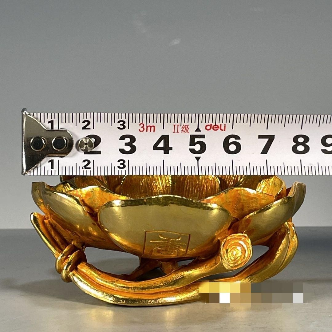 銅器 ?金蓮華蓮葉筆洗 書道具 文房具 装飾品 工芸品 置物 おしゃれで高級