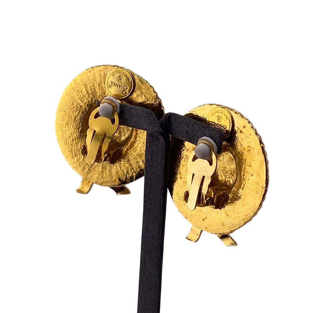 CHANEL/シャネル 麦わら帽子モチーフ GP イヤリング ゴールド