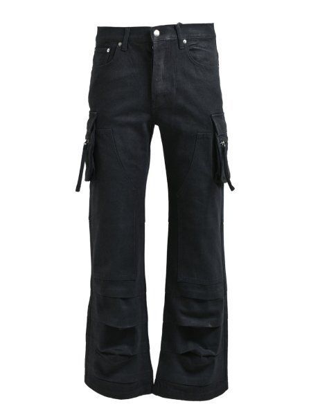 BREATH | coating double knee flare denim