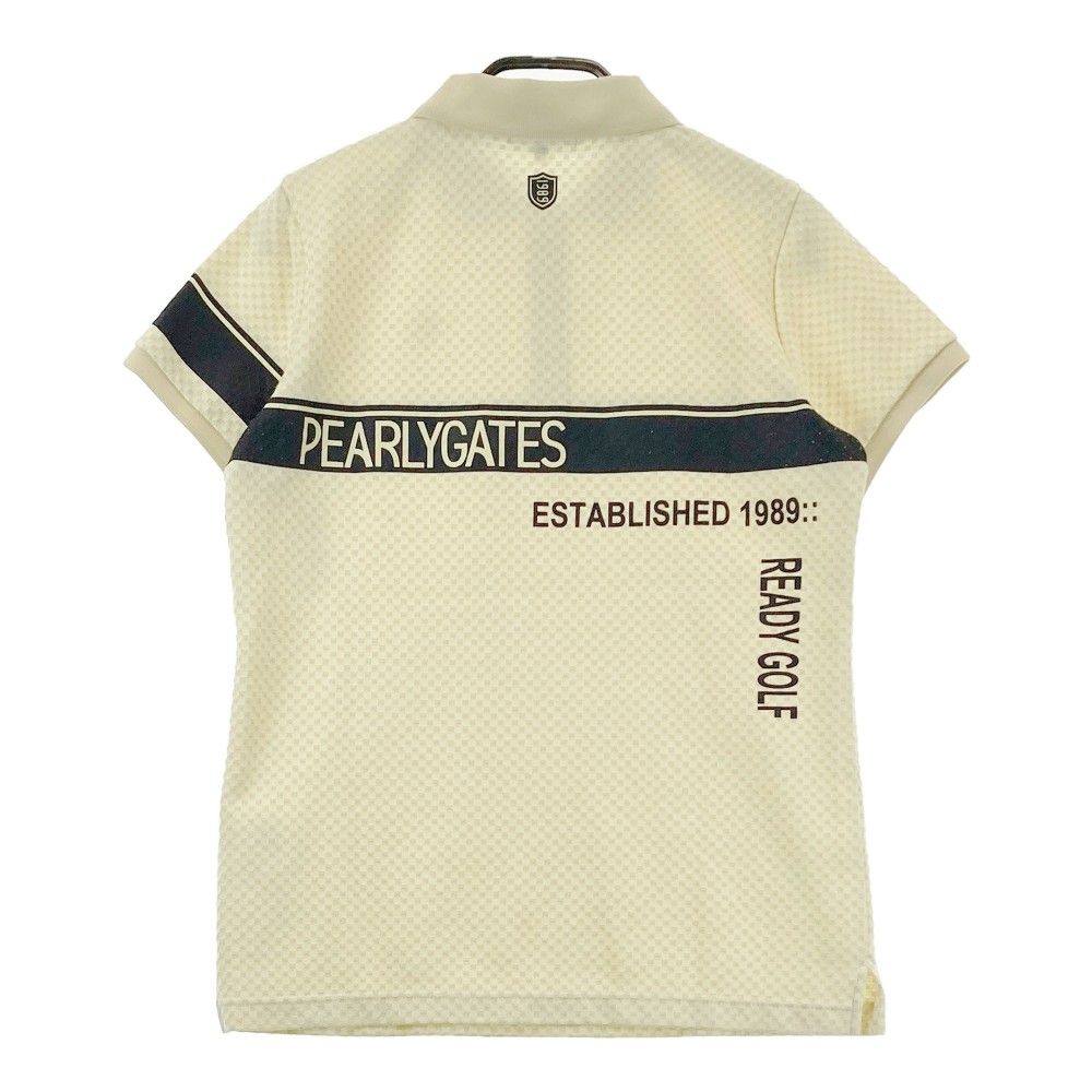 新型 サイズ 1 PEARLY GATES パーリーゲイツ 2025年モデル 半袖ポロシャツ ベージュ系 240101204602 ゴルフウェア レディース ストスト