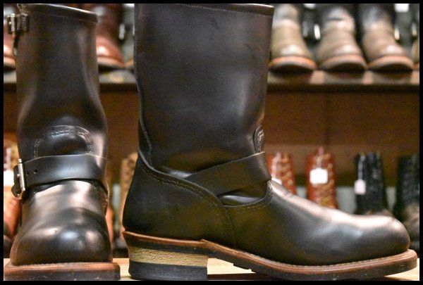 8.5 D 08年 レッドウィング 2268 エンジニア 黒 ブラッククローム スチールトゥ プルオン ブーツ redwing FI 423