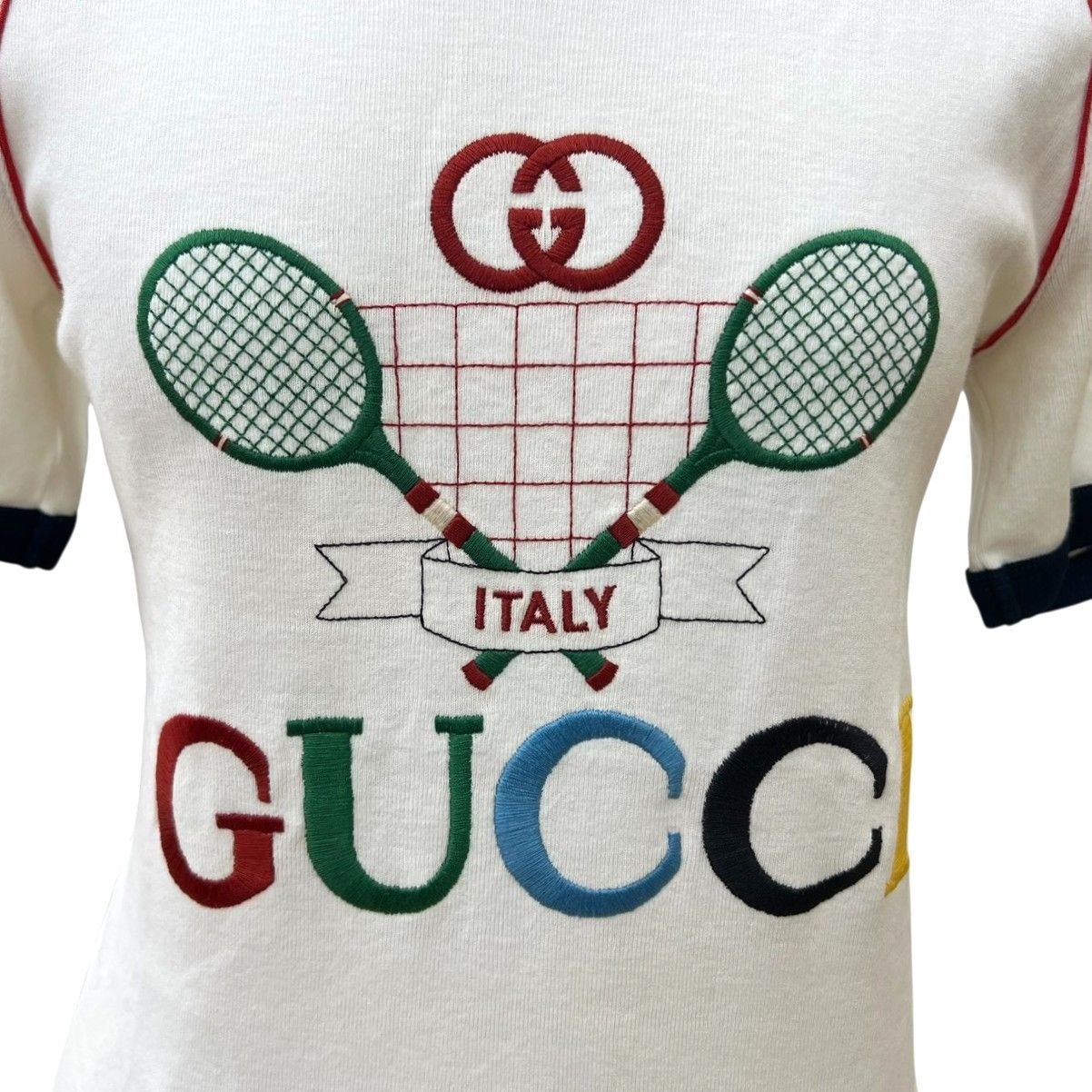 GUCCI テニスラケット刺繍 Tシャツ XS GUCCI テニスラケット刺繍 Tシャツ XS
