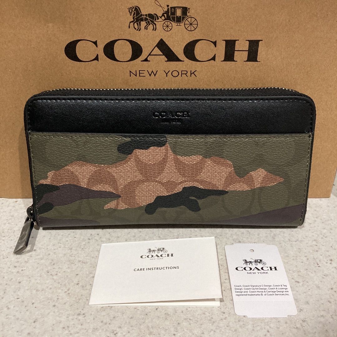 新品】COACH コーチ 長財布 迷彩 カモフラージュ - メルカリ