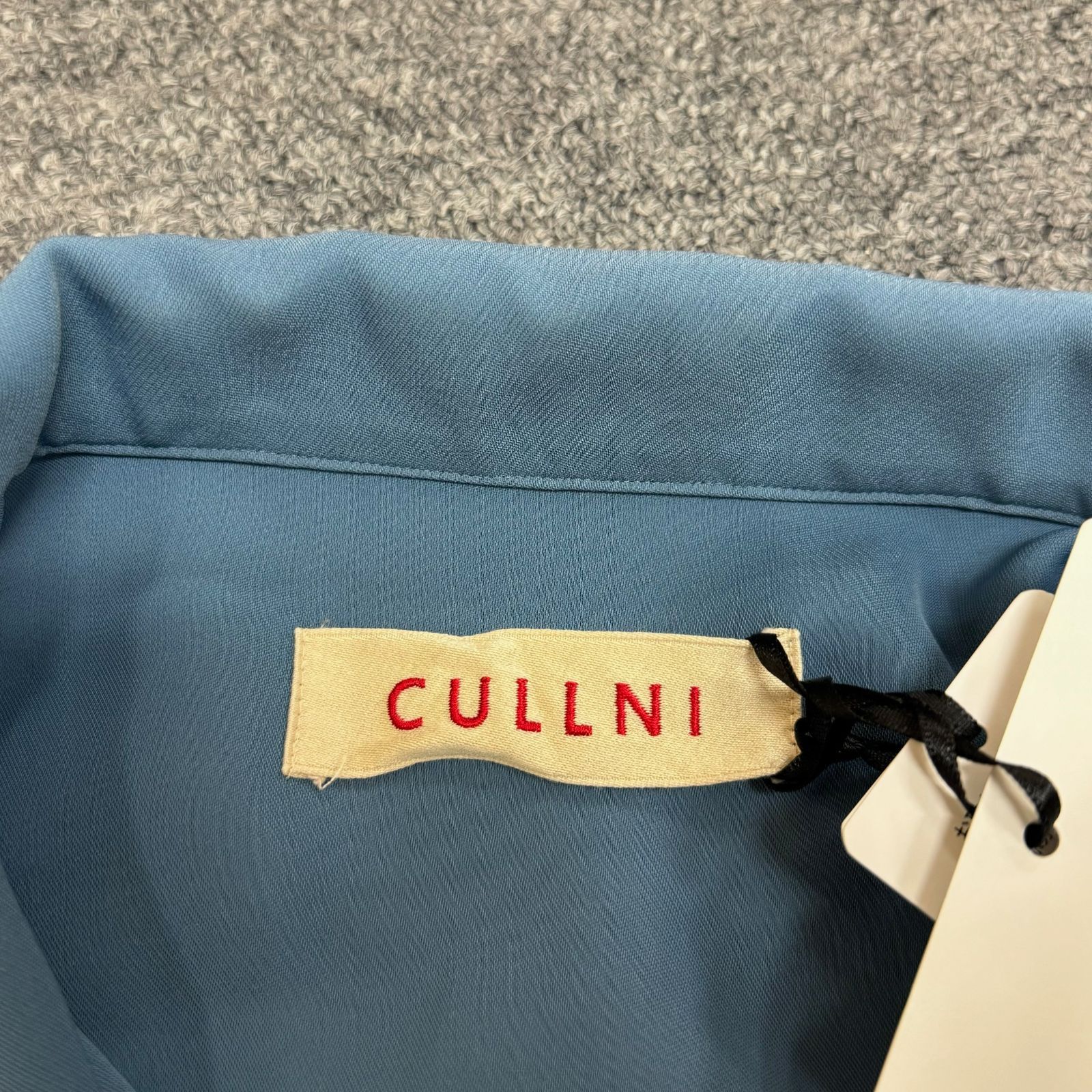 CULLNI 21ss オープンカラーシャツ　ブルー　1 定価27500円 CULLNI 21SS フラップオープンカラーシャツ