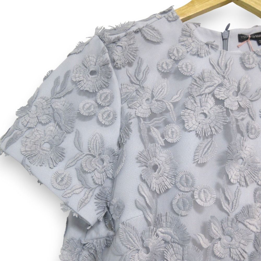  25 SS TSURU By MARIKO OIKAWA ツルバイマリコオイカワ Primavera ブラウス BL-1258770 サイズ36 フレンチブルー レディース 古着 半袖 シャツ ブラウス