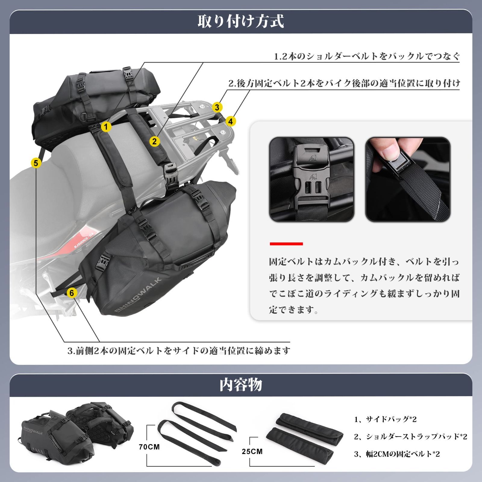 バイク用サイドバッグ 防水