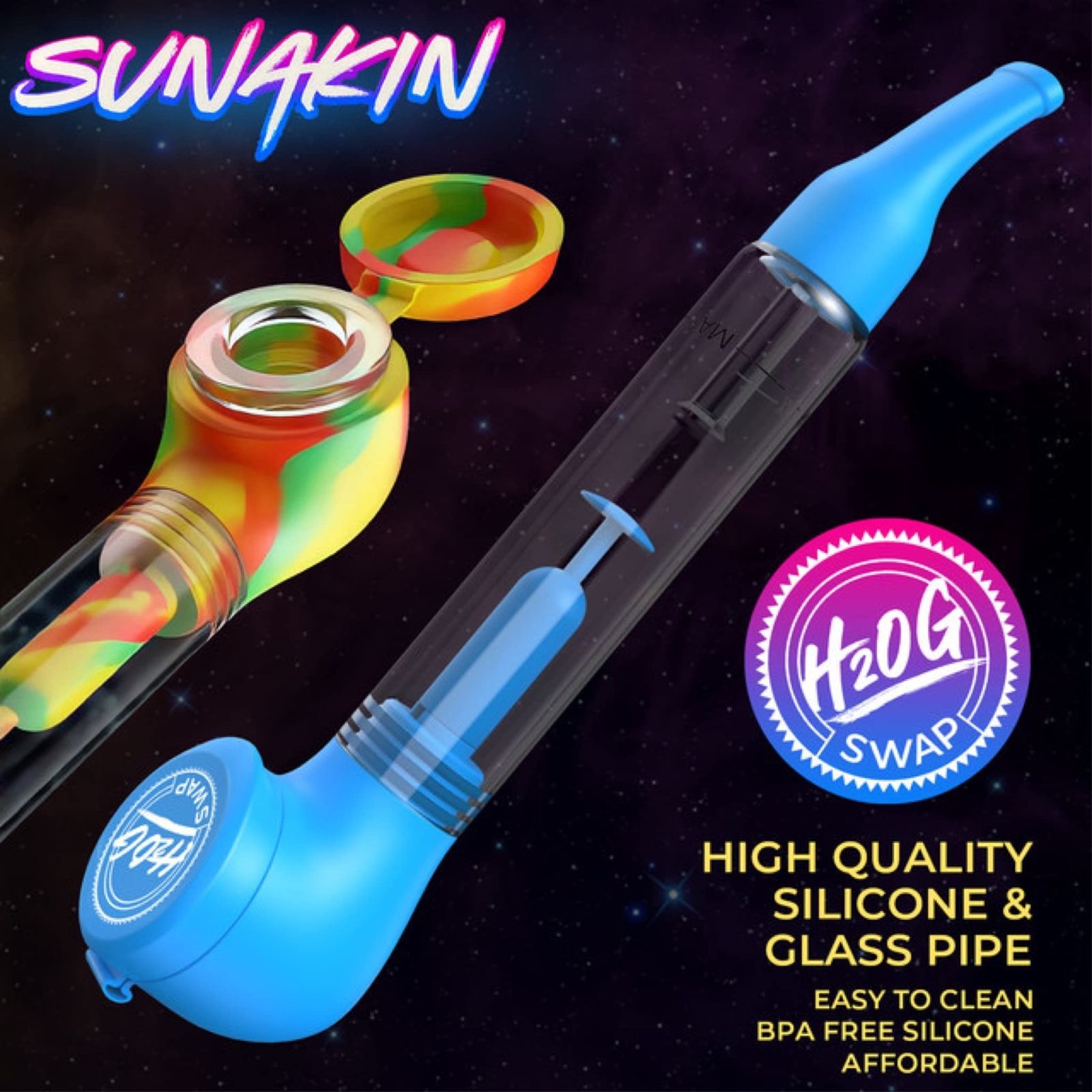 特価セール】SUNAKIN H2OG SWAP タバコ 水パイプ 持運び用 ミニボング Water Pipe (AQUA) 楽天