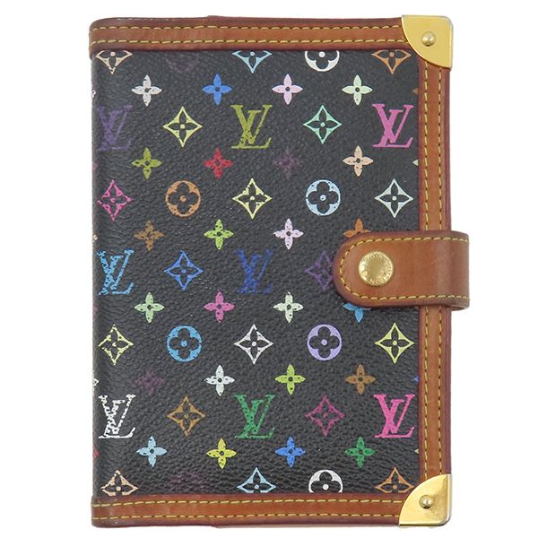 ルイヴィトン LOUIS VUITTON 手帳カバー アジェンダPM モノグラムマルチカラー ノワール ゴールド金具 黒 ダイアリー スケジュール帳 R20895 CA1015
