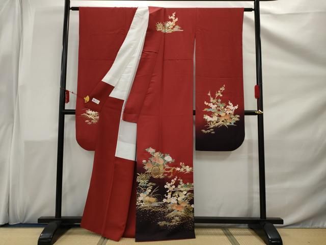 平和屋着物□豪華振袖 駒刺繍 花車文 暈し染め 金彩 やまと誂製