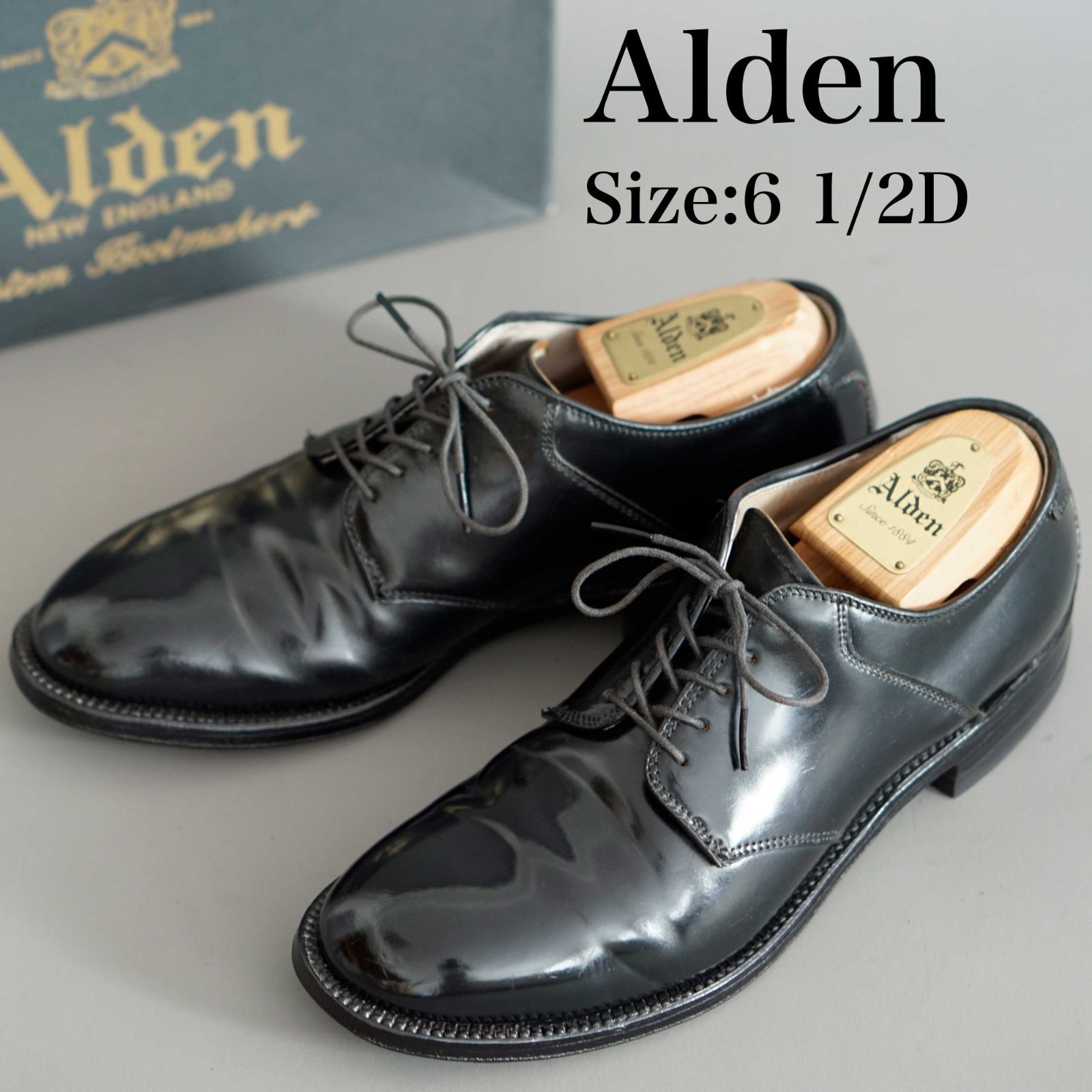 付属品完備 サイズ Alden オールデン 55569 サドルダービー ブラックコードバン US6.5D 24.5cm相当