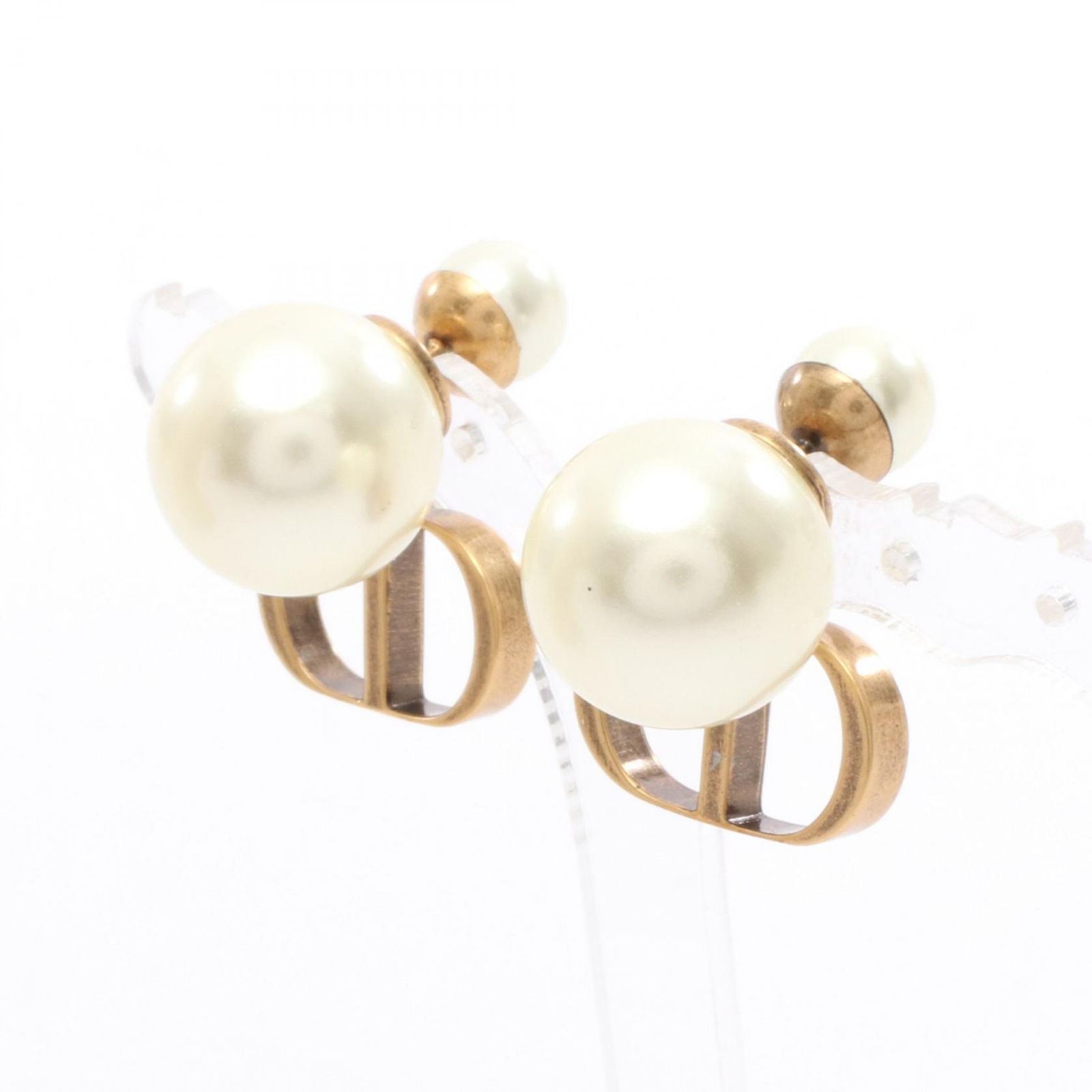 ディオール Dior ピアス CDロゴ GP（ゴールドメッキ） パールピアス 