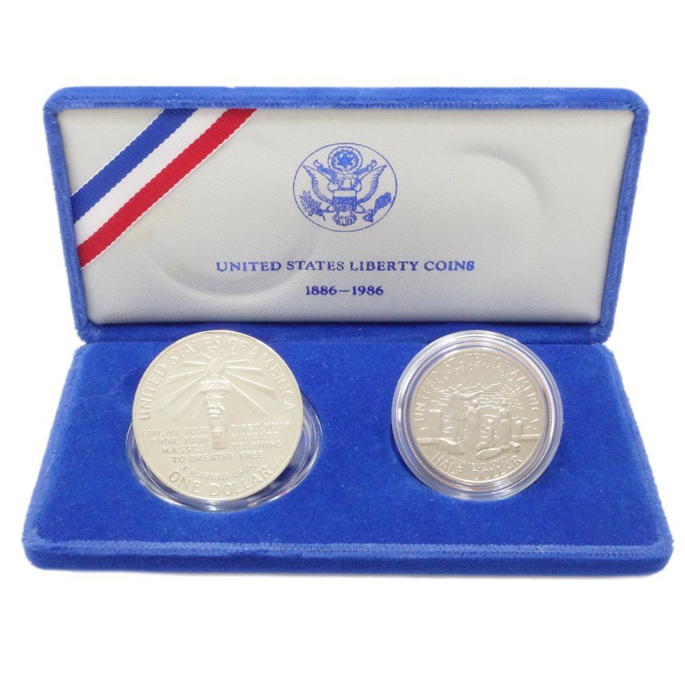 E0063 未使用 美品 1986年 自由の女神記念コイン 銀貨 プルーフ シルバー 26.73g UNITED STATES LIBERTY COIN SILVER 送料230円