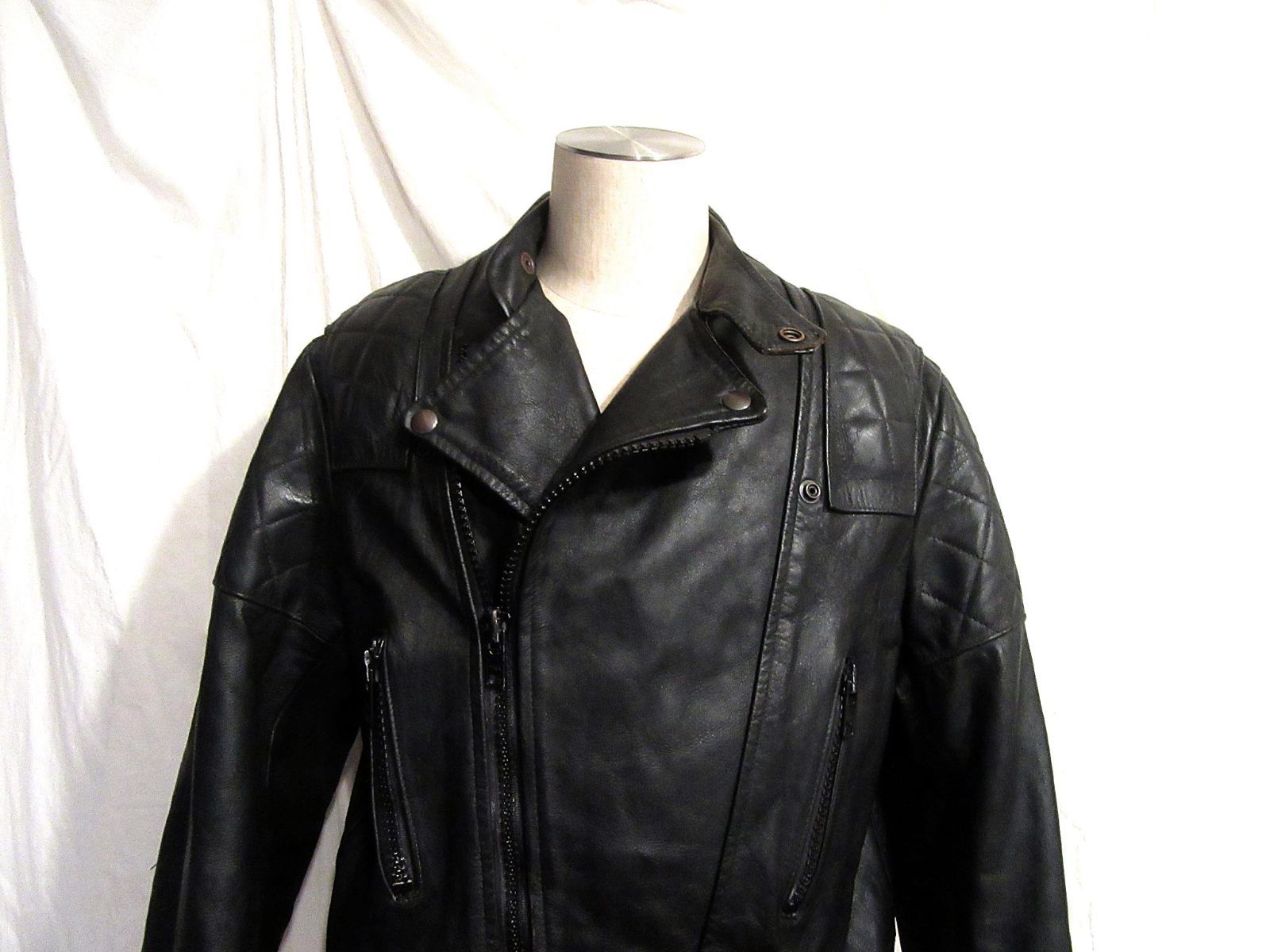 70s ダブルライダースジャケット 38インチ Wolf Leathers WOLF LEATHERS ウルフレザー ダブルライダース ヴィンテージ 38
