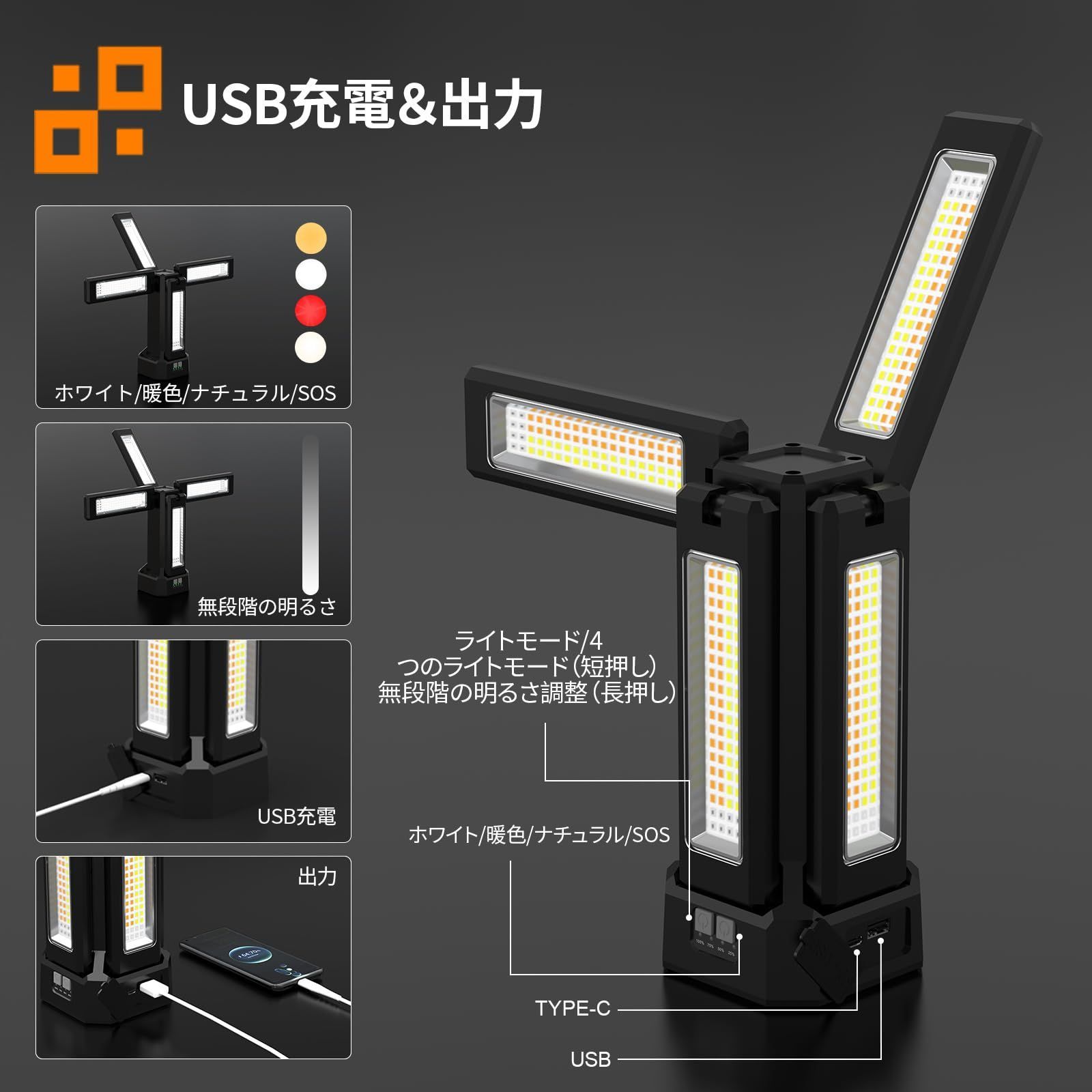 超高輝度 USB充電式