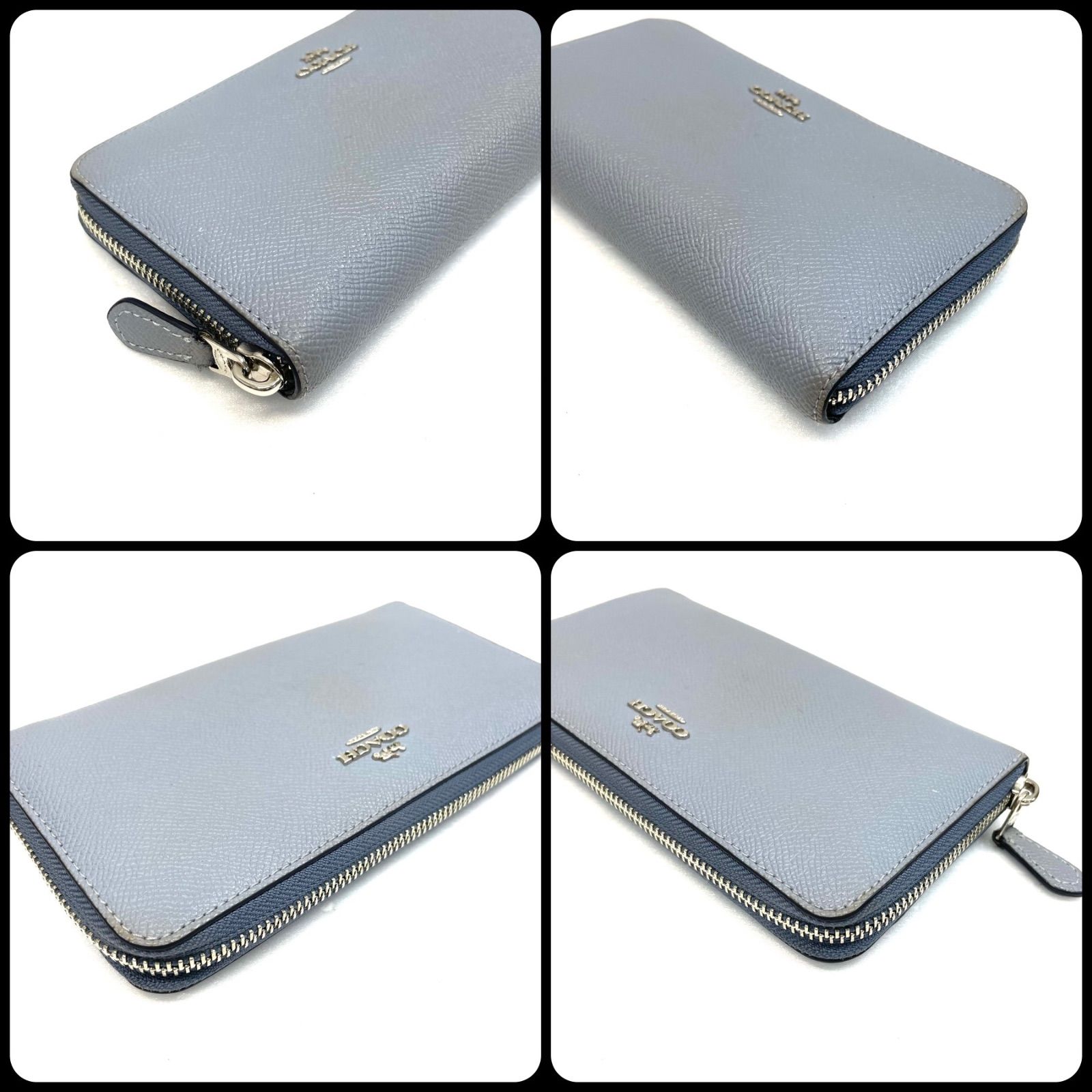 COACH コーチ 長財布ラウンドジップ ブルー系 57713 - メルカリ