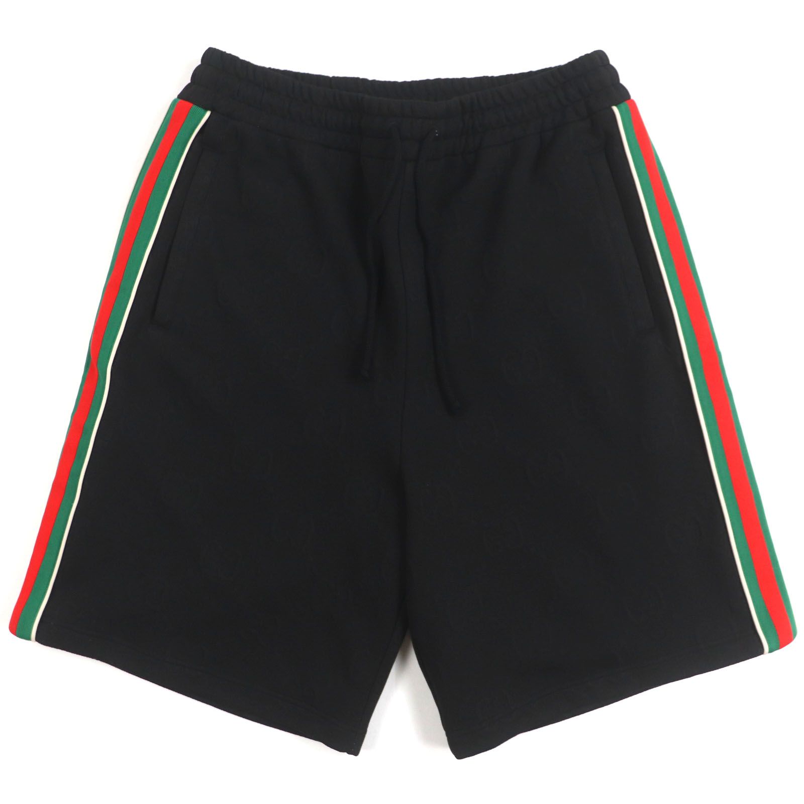 ♥品 GUCCI グッチ 21AW 662272 シェリーライン ウェブライン GG柄 ハーフパンツ ショートパンツ ブラック M イタリア製 正規品 メンズ
