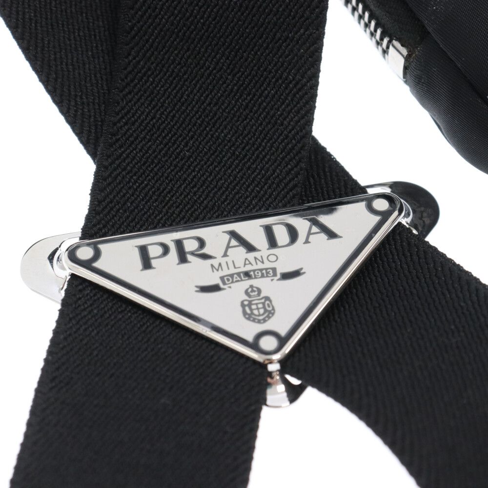 PRADA (プラダ) エラスティック サスペンダー 1CT001 三角ロゴ ポーチ付き ブラック - メルカリ