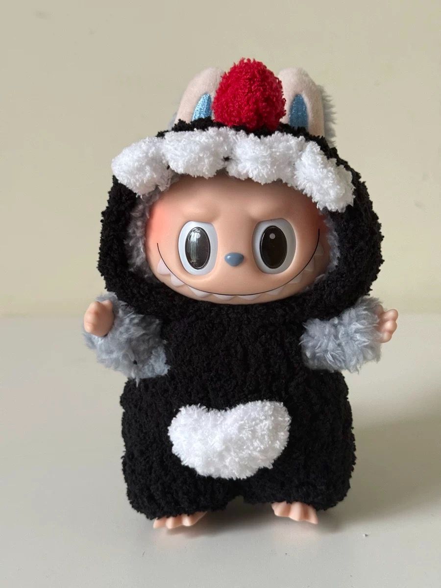 新品 恐竜仮装 ワンピースlabubuラブブぬいぐるみ服17cm着せ替え着ぐるみ 新品2点セット ワンピースlabubuラブブぬいぐるみ服17cm着せ替え