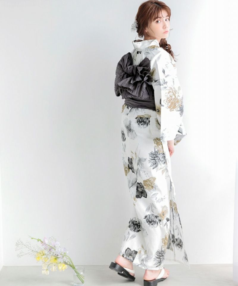 水彩の京まつり 】2024 浴衣5点セット(ゆかた・帯・下駄・着付け