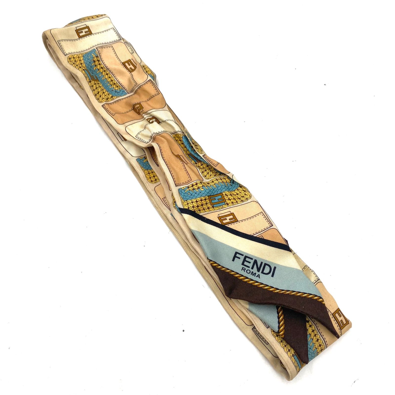 FENDI フェンディ ラッピー ツイリー スカーフ ストール シルク ズッカ