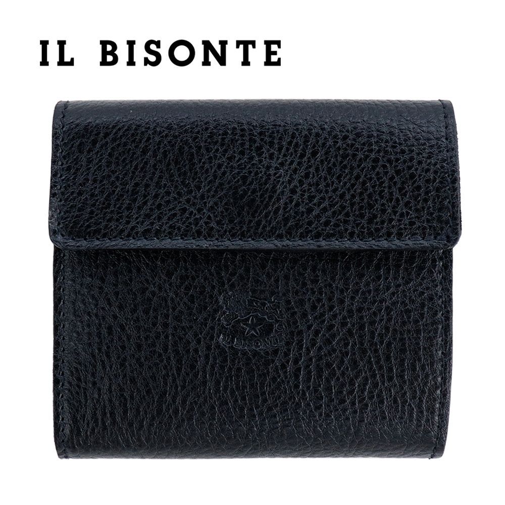 イルビゾンテ 財布 三つ折り IL BISONTE レザー 本革 ブラック ネロ 