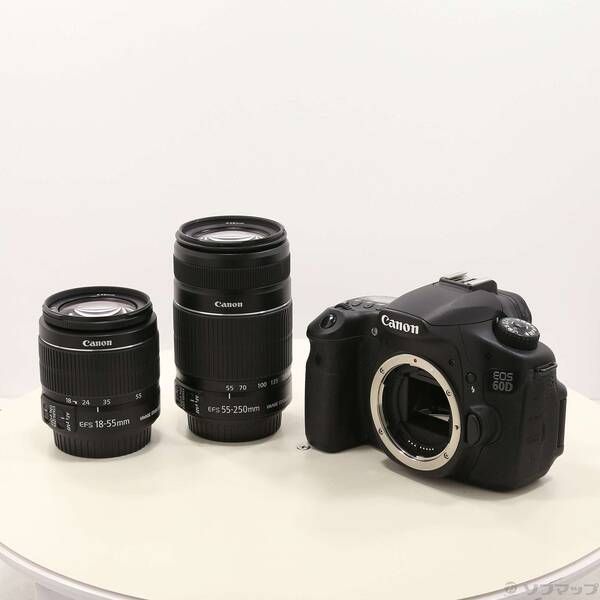 中古品〕 EOS 60D 18-55／55-250 ダブルズームキット (1800万画素