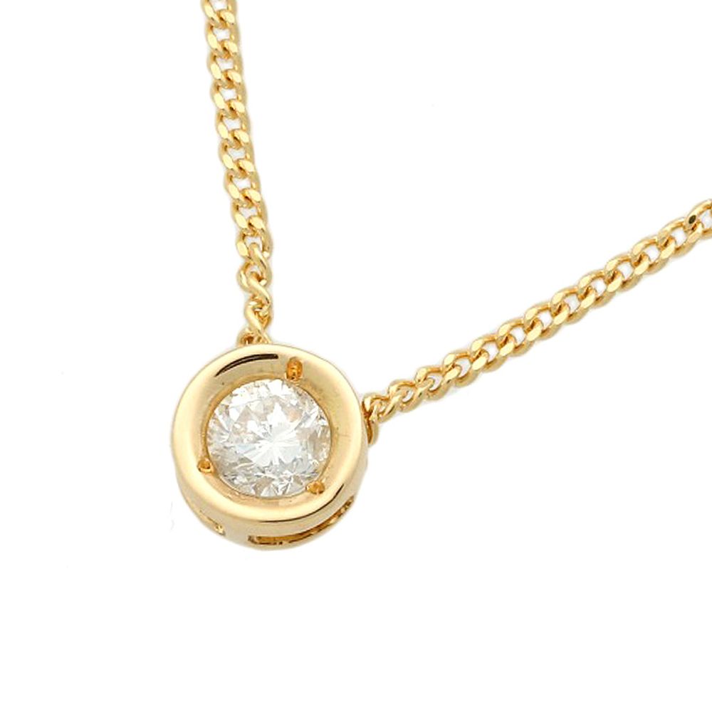 超美品 1Pダイヤモンド 一粒ダイヤモンド ネックレス 約4.8g K18YG ダイヤモンド0.205ct シンプル ノーブランド No brand  アクセサリー