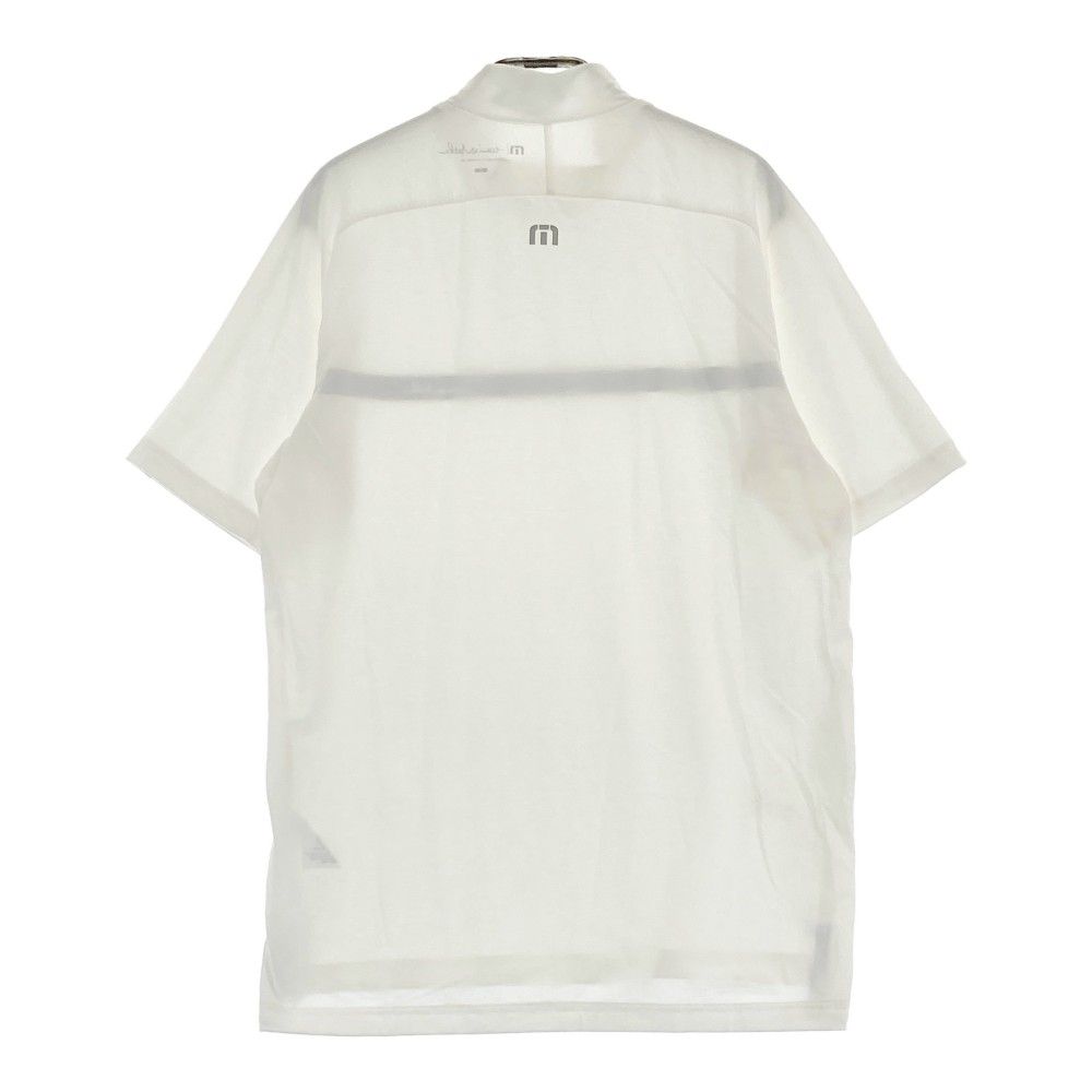 新品 トラヴィスマシュー 半袖モックネック 首ロゴ ホワイト Lサイズ