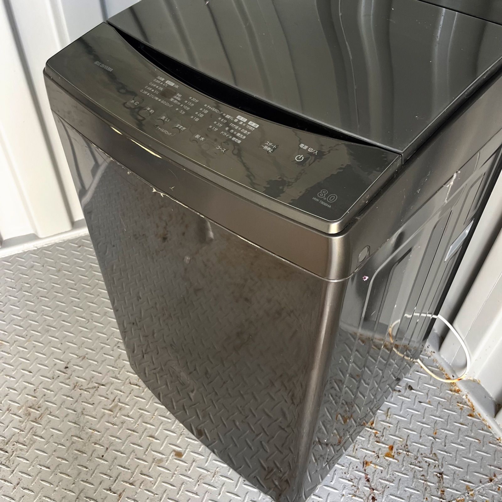 175取付無料！アイリスオーヤマ ガラストップおしゃれインテリア8kg