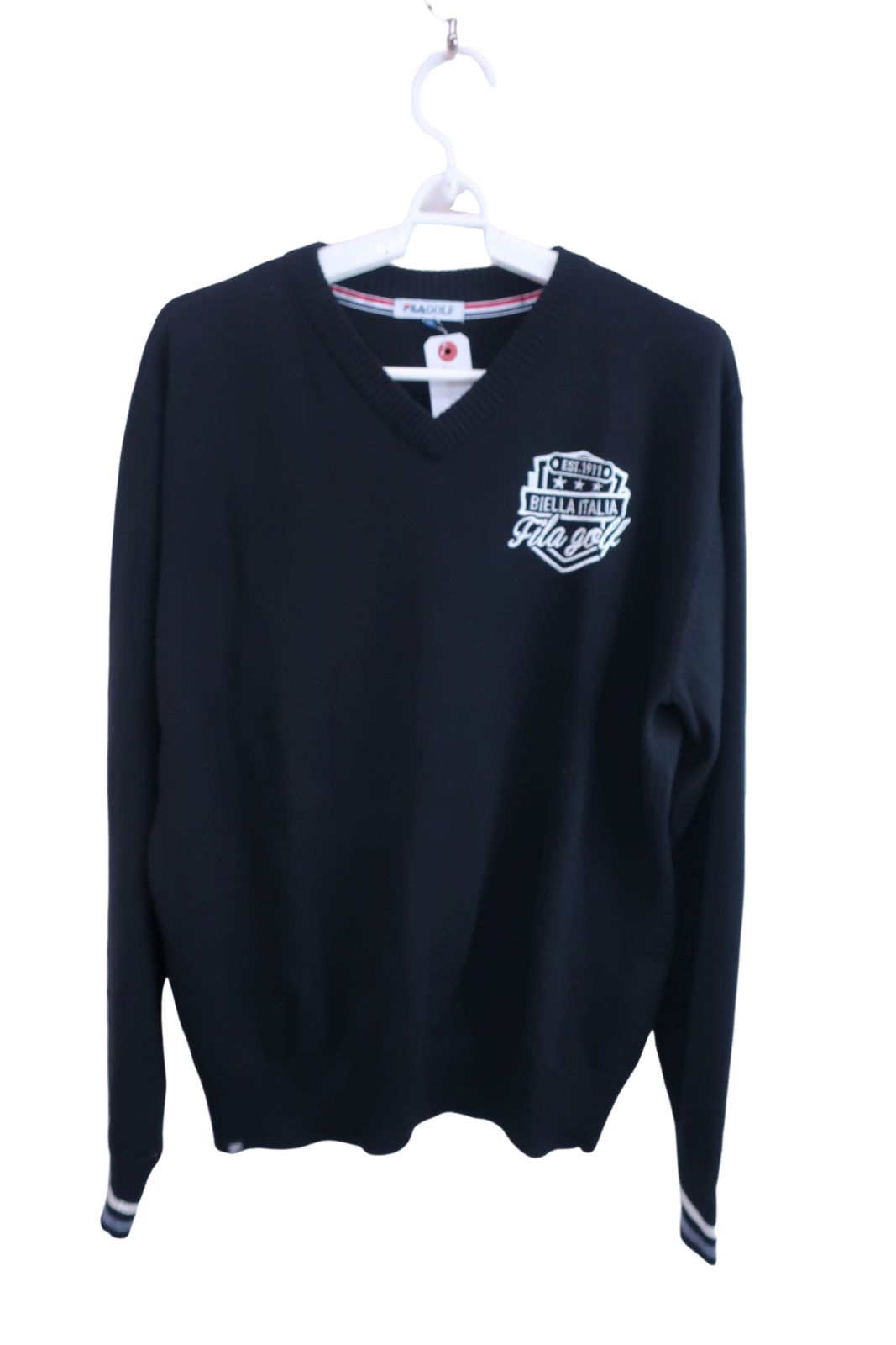 【美品】FILA GOLF(フィラゴルフ) セーター 黒 メンズ M ゴルフ用品 2405-0167 中古