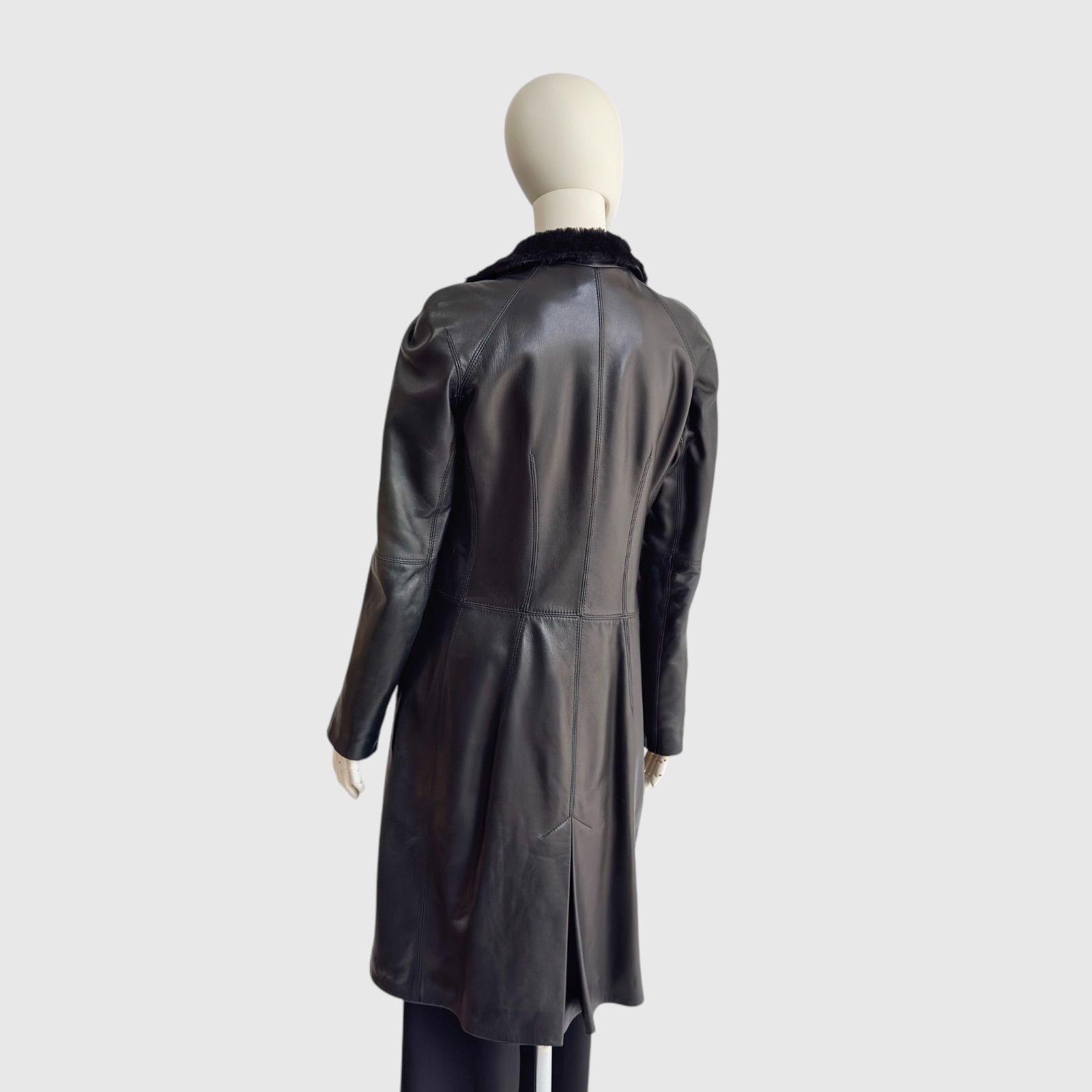 LOEWE ロエベ コート ブラック ラムレザー レディース lamb leather 