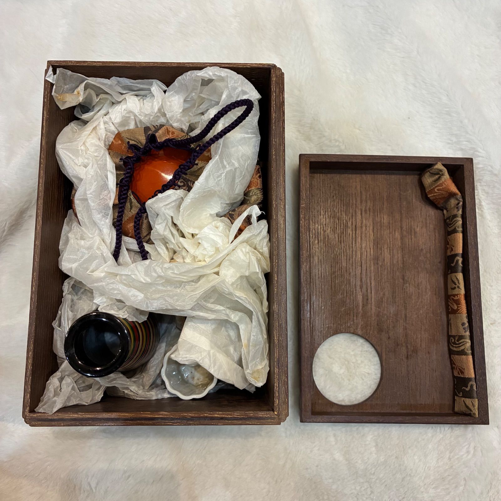 茶道具セット 茶碗棗茶杓木製箱トレイ