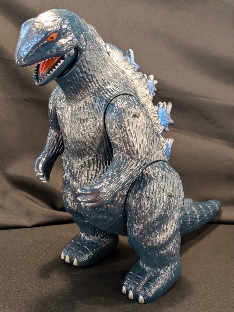 マルサン 世紀の大怪獣 ゴジラ B|O STYLE 紺色成型|銀|青塗装|黒オレンジ目