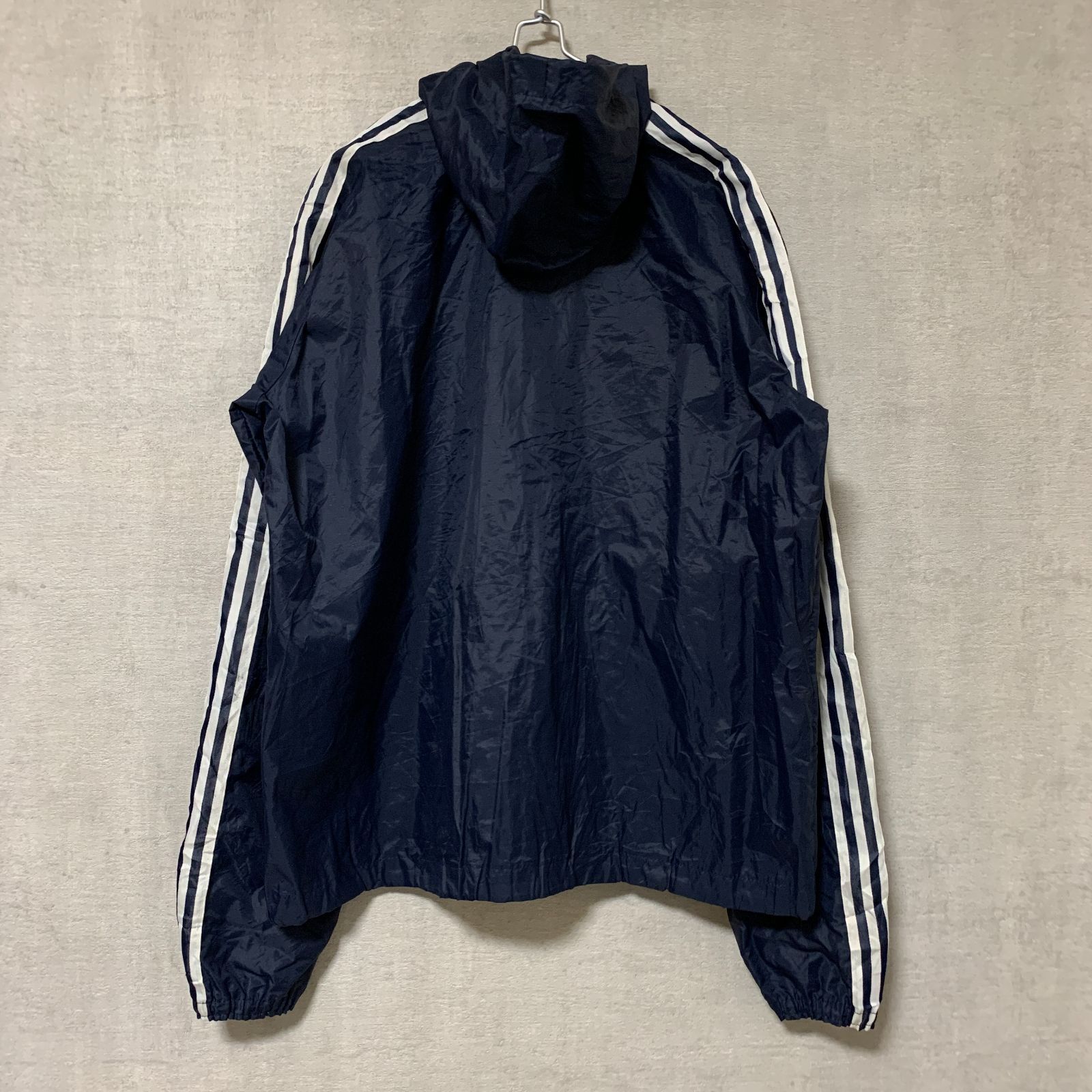 70s adidas Originals】ナイロンジャケット ネイビー トレフォイル 