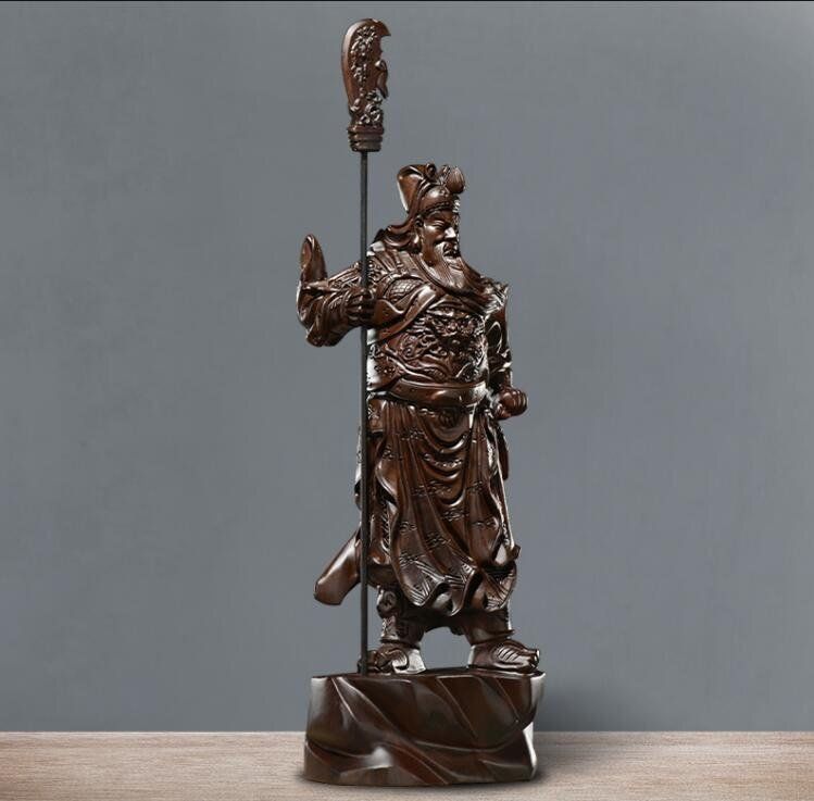 三国志 関羽 関帝像 関公像 木彫り 置物 中国伝統美術品 木製彫刻 仏像