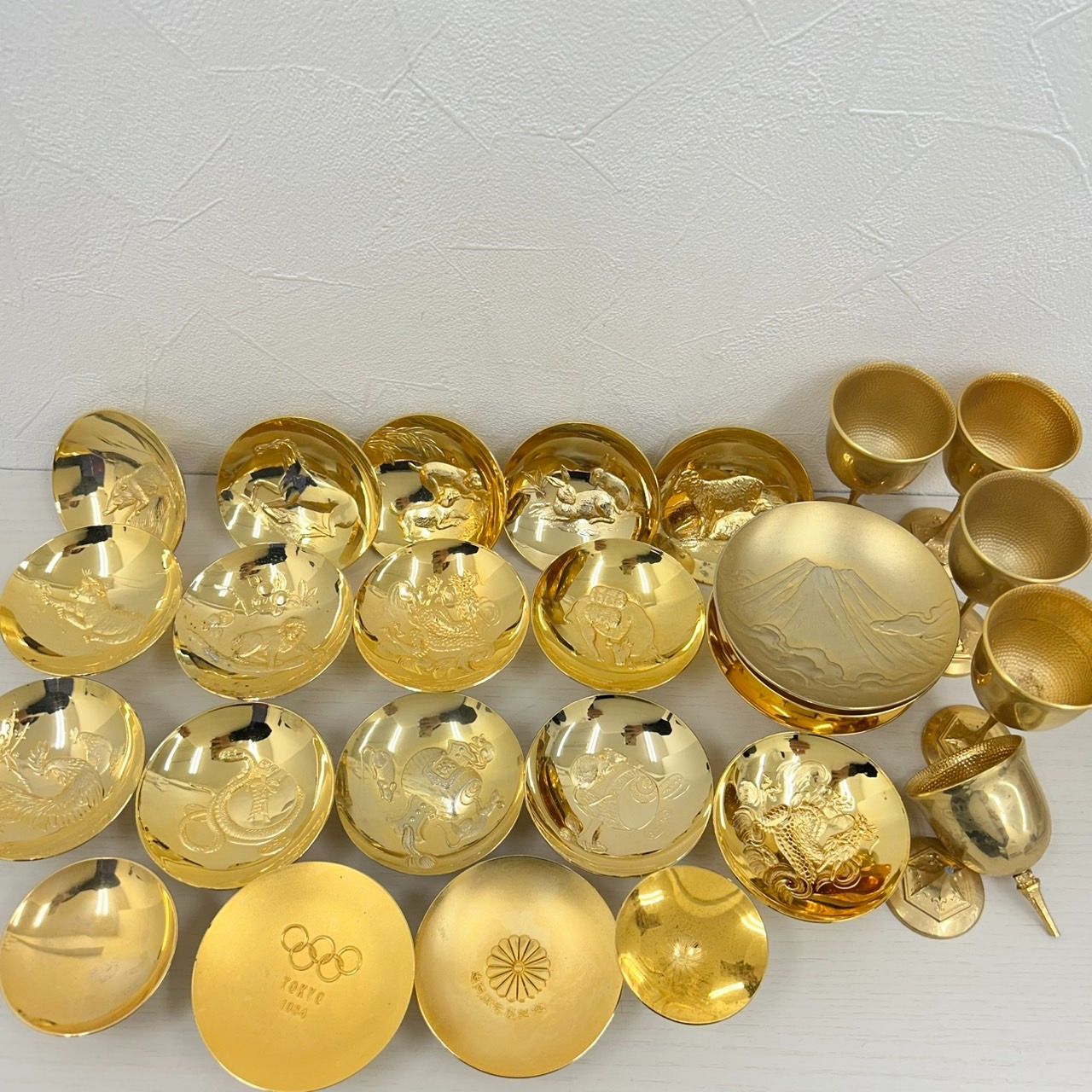 遺品整理 生前整理 杯 24KGP 金メッキ 金杯 メッキ杯 おまとめ 21点