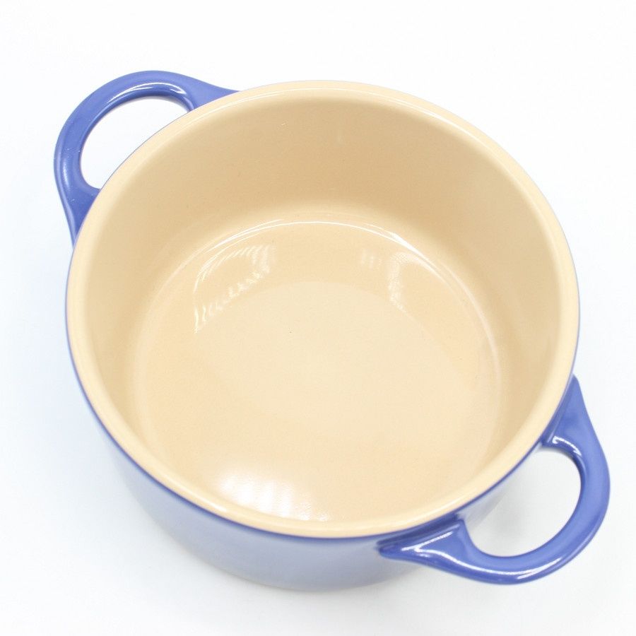 ル・クルーゼ ミニ ココット 10cm 2個セット ホワイト ブルー 鋳物