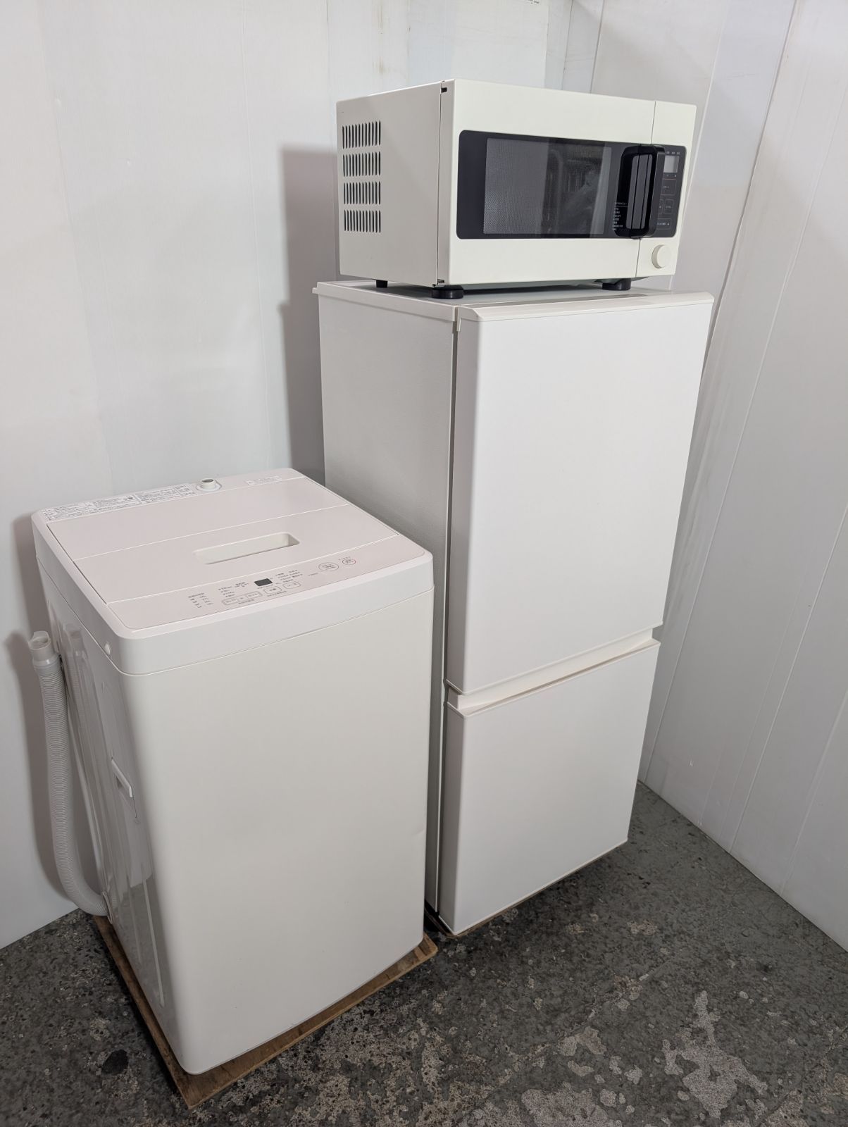 無印 冷蔵庫 洗濯機 電子レンジ ホワイト家電 シンプルデザインセット
