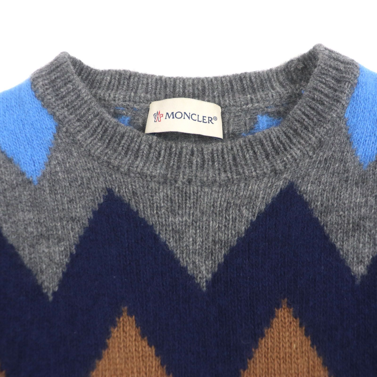 MONCLER 青 ニットセーター モンクレール モヘヤニット ブルー Moncler