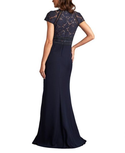 タダシショージ レディース ワンピース トップス Women s Catrine Lace Bodice Gown Navy WWW_OLIVIERBERNSTEIN_COM