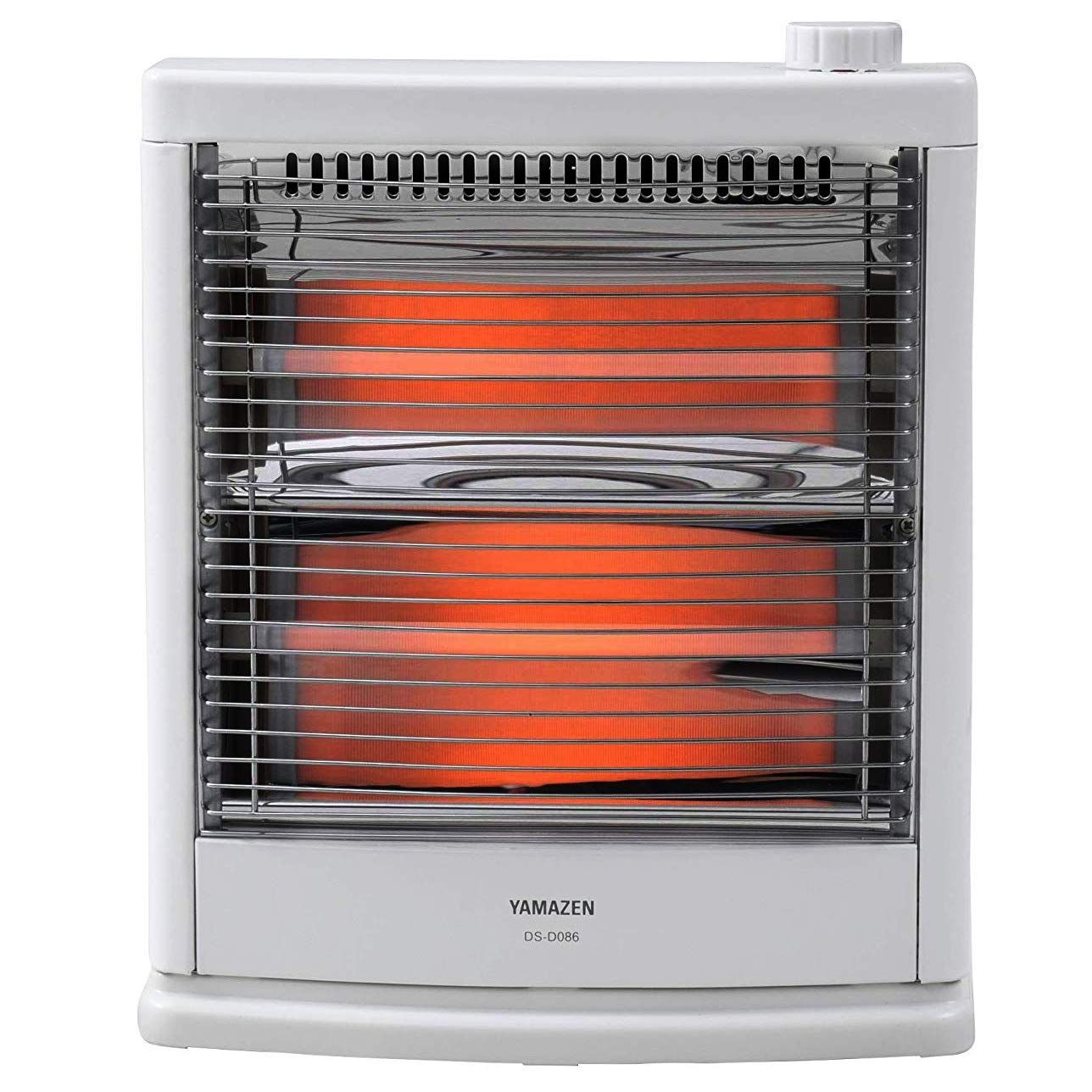 山善 電気ストーブ ヒーター 障害物センサー搭載 小型 足元 転倒OFFスイッチ 出力切替2段階 簡単操作 ブラック DS-SD082(AB