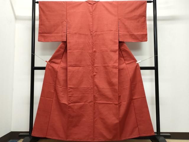 平和屋着物○上質な紬 色無地 飴色 正絹 逸品 未使用 AAAY9046ck