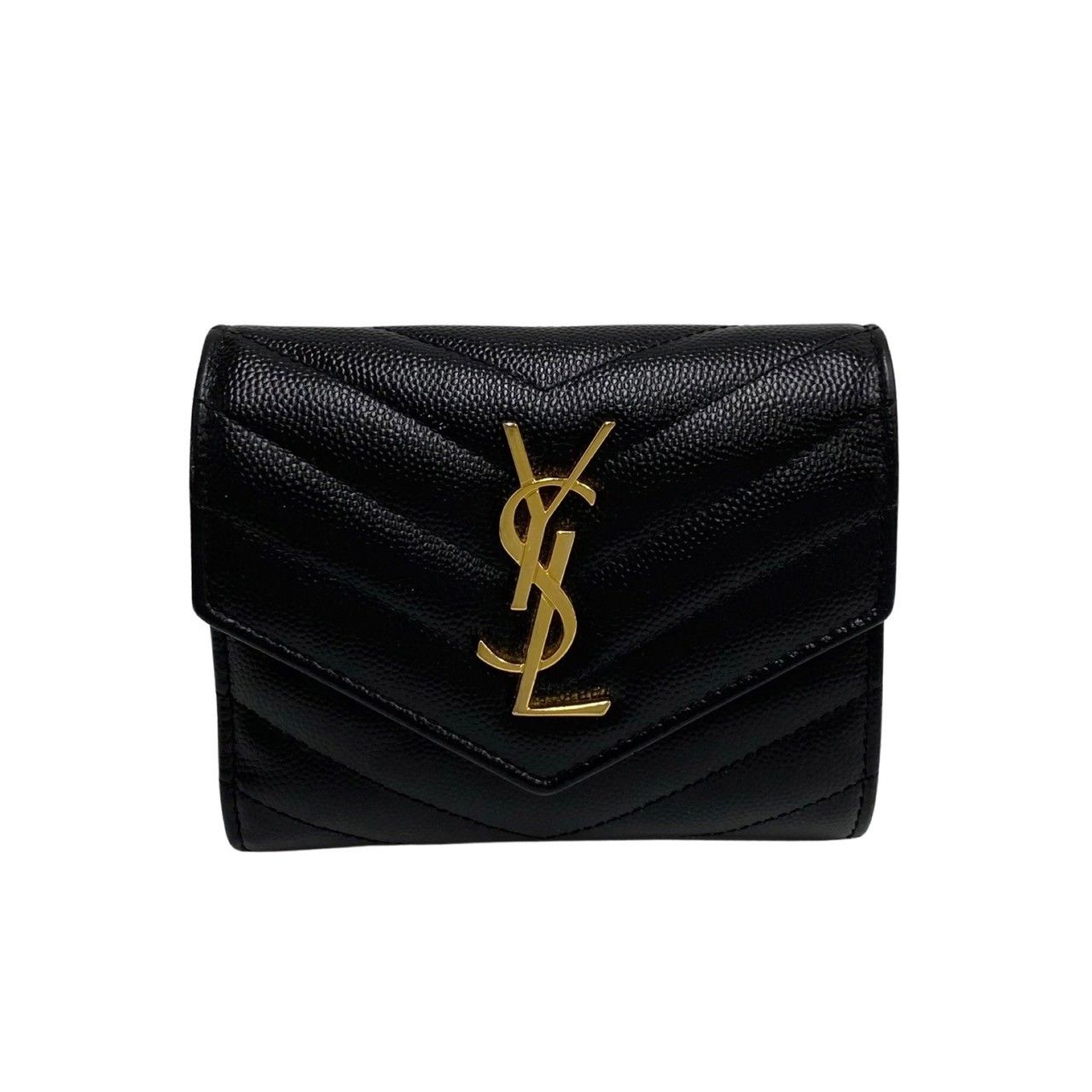 美品 Yves Saint Laurent イヴサンローラン 折り財布ロゴ - 小物