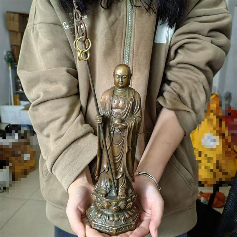 地蔵 菩薩 観音 銅製 仏像 彫刻 置物 開運 風水 地蔵 菩薩 観音彩衣