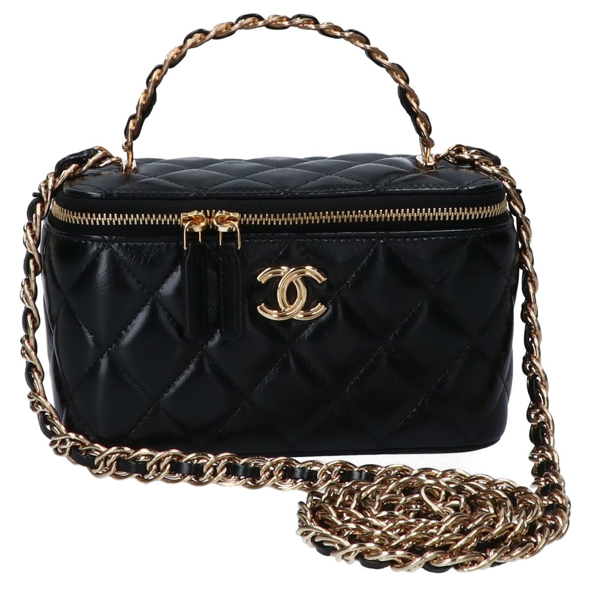 CHANEL シャネル 新品同様 AP3315 ラムスキン マトラッセ ココマーク ...