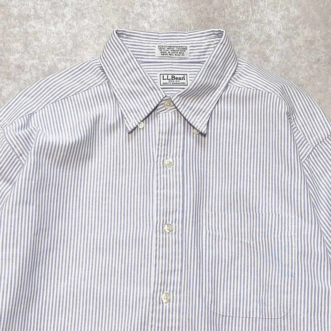 エルエルビーン  オックスフォード 長袖 ボタンダウンストライプシャツM L.L.Bean エルエルビーンオックスフォード ストライプシャツ 16
